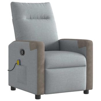 Massagesessel Hellgrau Stoff