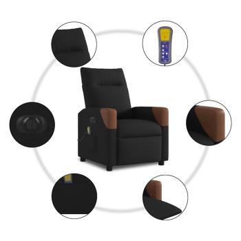 Massagesessel Elektrisch Schwarz Stoff