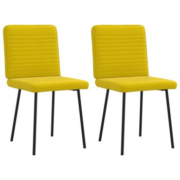 ARDEBO.de - Esszimmerstühle 2 Stk. Gelb Samt