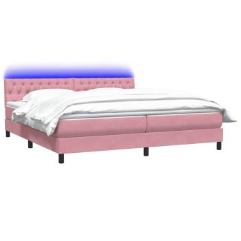 ARDEBO.de - Boxspringbett mit Matratze Rosa 180x210 cm Samt