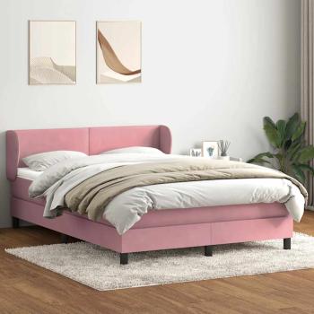 Boxspringbett mit Matratze Rosa 160x220 cm Samt