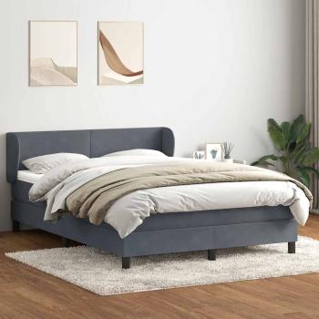 Boxspringbett mit Matratze Dunkelgrau 140x220 cm Samt