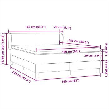 Boxspringbett mit Matratze Hellgrau 160x220 cm Samt
