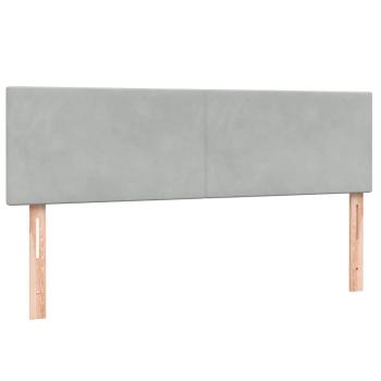 Boxspringbett mit Matratze Hellgrau 160x220 cm Samt