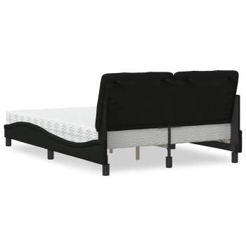 Bett mit Matratze Schwarz 140x190 cm Stoff