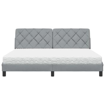 Bett mit Matratze Hellgrau 180x200 cm Stoff