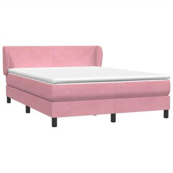 Boxspringbett mit Matratze Rosa 160x210 cm Samt