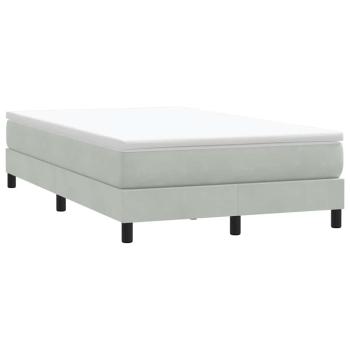 Boxspringbett mit Matratze Hellgrau 120x210 cm Samt