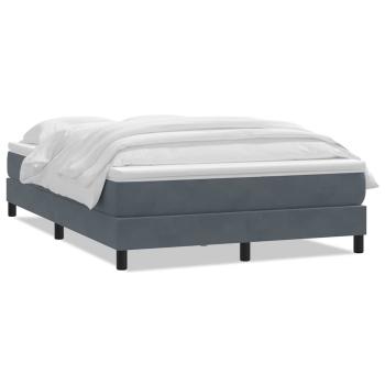 Boxspringbett mit Matratze Dunkelgrau 140x210 cm Samt