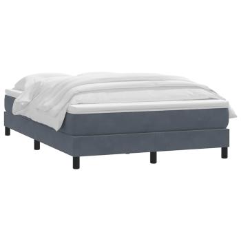 Boxspringbett mit Matratze Dunkelgrau 140x210 cm Samt