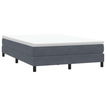 Boxspringbett mit Matratze Dunkelgrau 140x210 cm Samt