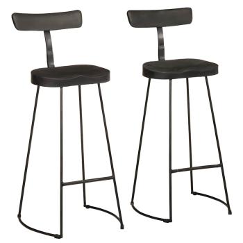ARDEBO.de - Barhocker 2 Stk. Schwarz 49x43x103 cm Mango Massivholz