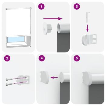 Verdunkelungsrollo Cremeweiß 130x230cm Stoffbreite 126,6cm