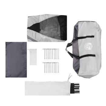 Poolzelt mit abnehmbarem Überzelt Netzwänden Grau 690x690cm