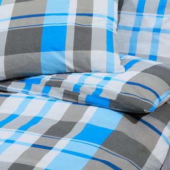 Bettwäsche-Set Blau und Grau 200x220 cm Baumwolle