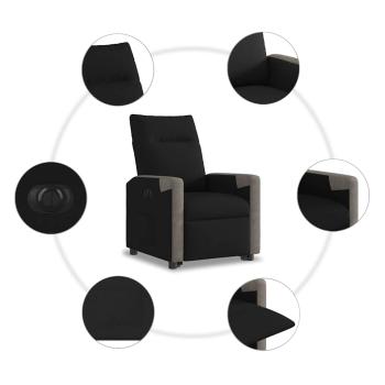 Relaxsessel mit Aufstehhilfe Elektrisch Schwarz Stoff