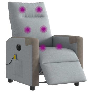 ARDEBO.de - Massagesessel Elektrisch Hellgrau Stoff