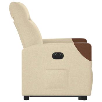 Relaxsessel mit Aufstehhilfe Elektrisch Creme Stoff