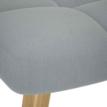 Schaukelsessel mit Hocker Hellgrau Stoff