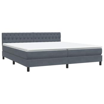 Boxspringbett mit Matratze Dunkelgrau 180x220 cm Samt