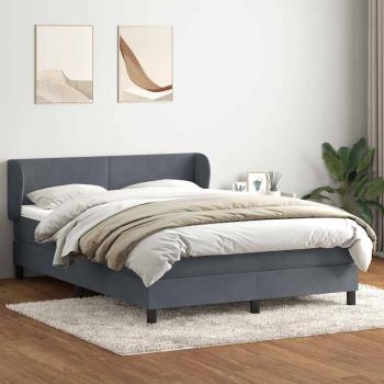 Boxspringbett mit Matratze Dunkelgrau 160x220 cm Samt