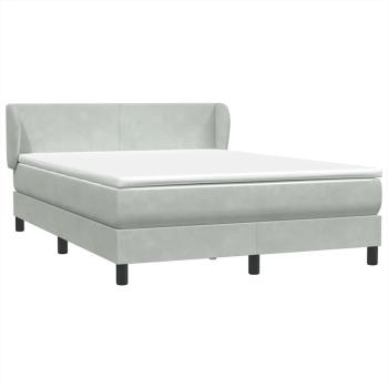 ARDEBO.de - Boxspringbett mit Matratze Hellgrau 160x210 cm Samt