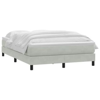 Boxspringbett mit Matratze Hellgrau 160x210 cm Samt