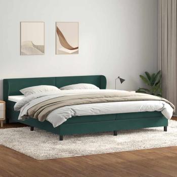 Boxspringbett mit Matratzen Dunkelgrün 180x220 cm Samt