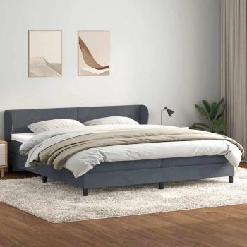 Boxspringbett mit Matratzen Dunkelgrau 180x220 cm Samt