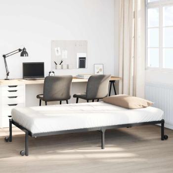 ARDEBO.de - Bettgestell ohne Matratze Klappbar Schwarz 100x190 cm Stahl