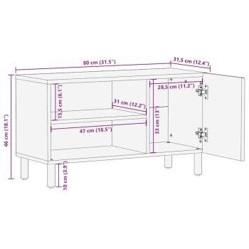 TV-Schrank Braun 80x31,5x46 cm Massivholz Mango