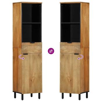 Badschrank Braun 38x33x160 cm Massivholz Mango