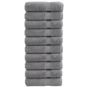 ARDEBO.de - Premium-Handtücher SOLUND 10 Stk. Grau 50x100 cm 600 g/m²