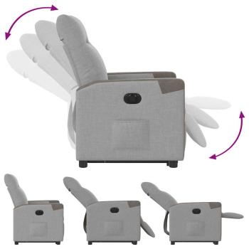 Relaxsessel mit Aufstehhilfe Elektrisch Wolkengrau Stoff
