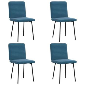 ARDEBO.de - Esszimmerstühle 4 Stk. Blau Samt