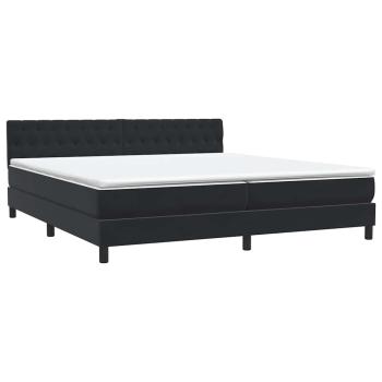 Boxspringbett mit Matratze Schwarz 180x220 cm Samt