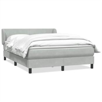 ARDEBO.de - Boxspringbett mit Matratze Hellgrau 140x210 cm Samt
