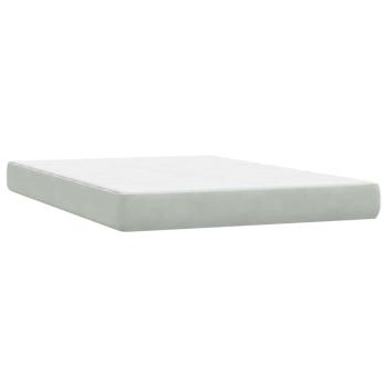 Boxspringbett mit Matratze Hellgrau 140x210 cm Samt