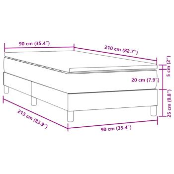 Boxspringbett mit Matratze Schwarz 90x210 cm Samt