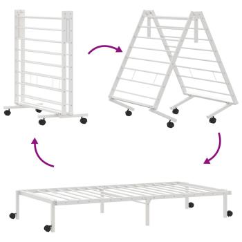 Bettgestell ohne Matratze Klappbar Weiß 100x200 cm Stahl