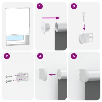 Verdunkelungsrollo Cremeweiß 150x175cm Stoffbreite 146,6cm