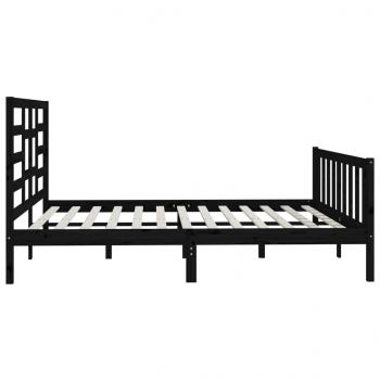 Massivholzbett Schwarz Kiefer 200x200 cm
