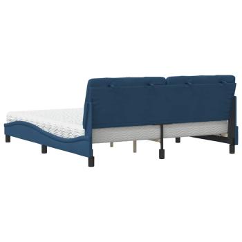 Bett mit Matratze Blau 180x200 cm Stoff