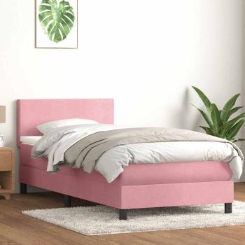 ARDEBO.de - Boxspringbett mit Matratze Rosa 90x210 cm Samt