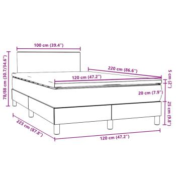 Boxspringbett mit Matratze Hellgrau 120x220 cm Samt