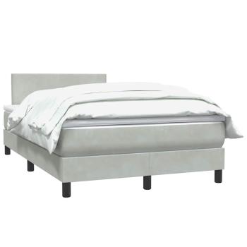 Boxspringbett mit Matratze Hellgrau 120x220 cm Samt