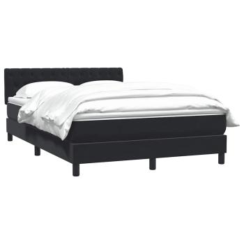 Boxspringbett mit Matratze Schwarz 140x210 cm Samt