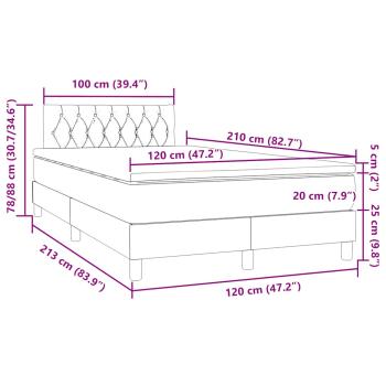 Boxspringbett mit Matratze Dunkelgrau 120x210 cm Samt