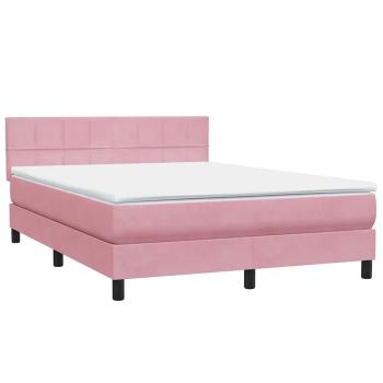 Boxspringbett mit Matratze Rosa 160x210 cm Samt