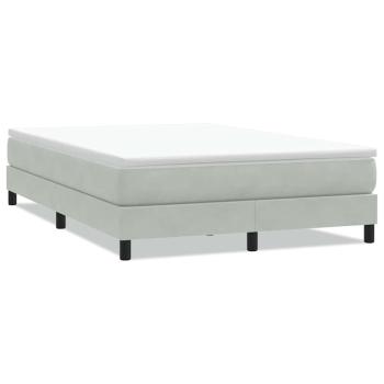 Boxspringbett ohne Matratze Hellgrau 160x220 cm Samt